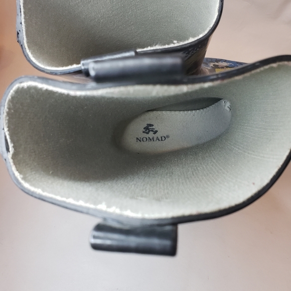 Nomad Yippy Rubber Boots Multicolor Pointed Toe Womens Size 10 Cowboy Rain Boots - Picture 13 of 16